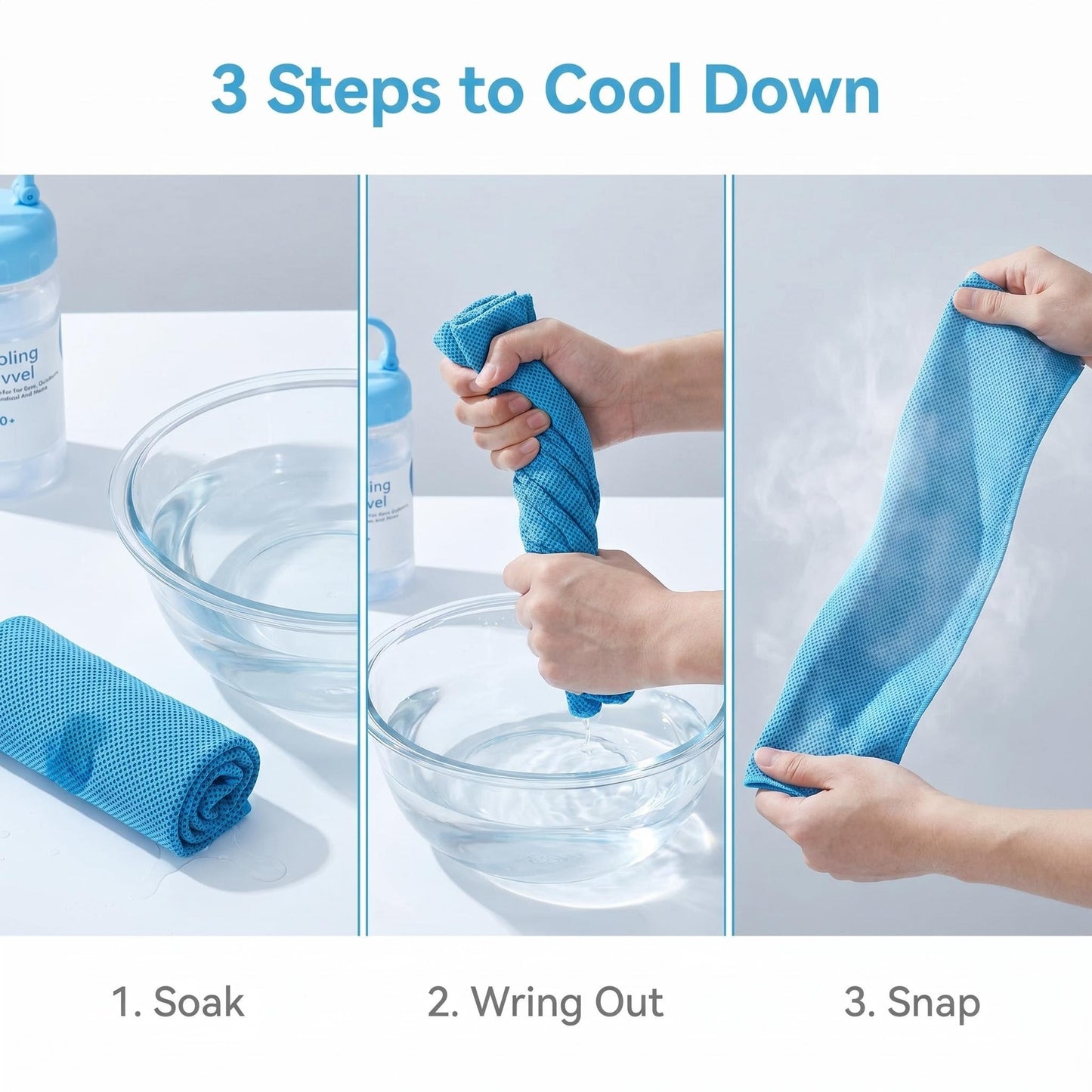 ⏰❄️Last Day Buy 1 Get 1 Free (Each only £3.99)☀️Cold Sweat Towel You Can Use Anywhere, Anytime! Reusable Soft Absorbent Cooling Portable