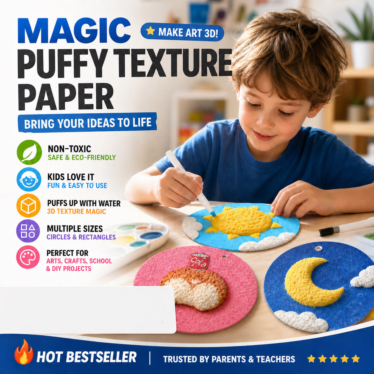 🎄Special Surprise Offer 🎁Buy 3 Get 2 Free!🔮Master the magic of painting!👩🎨Foam Texture Painting Paper🎁