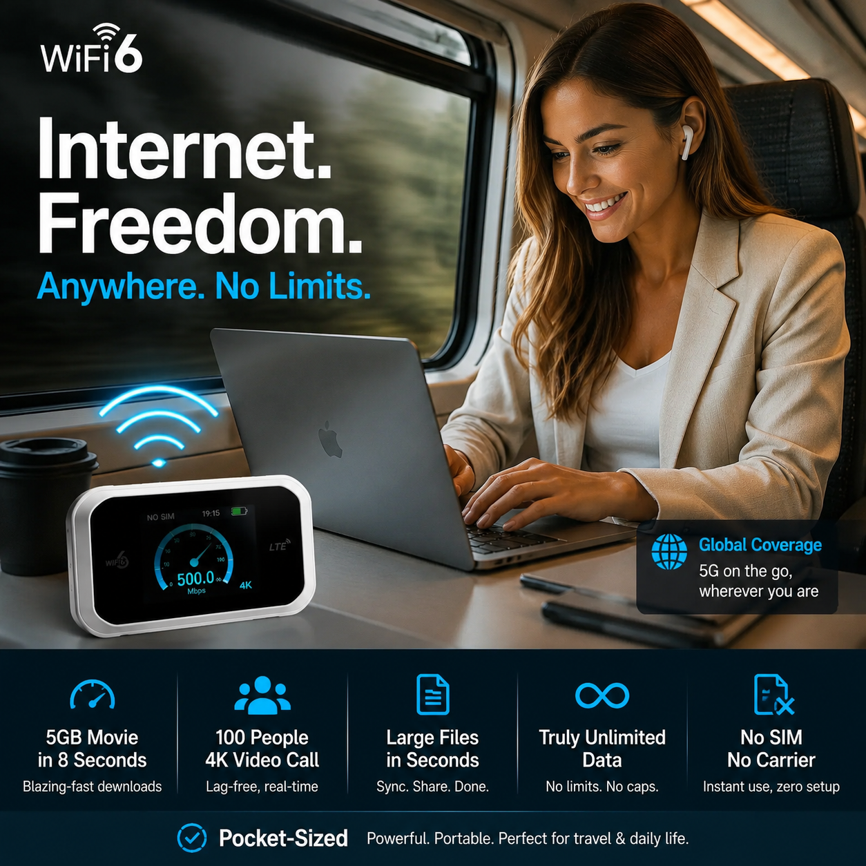🏆LAST DAY SALE ONLY £19.99!🔥Airo™ Pocket Wi-Fi Hotspot – Full 4G/LTE Coverage 🌍 | Connects 10 Devices | All-Day Battery | Military-Grade Security 🔒 | UK & EU Ready!