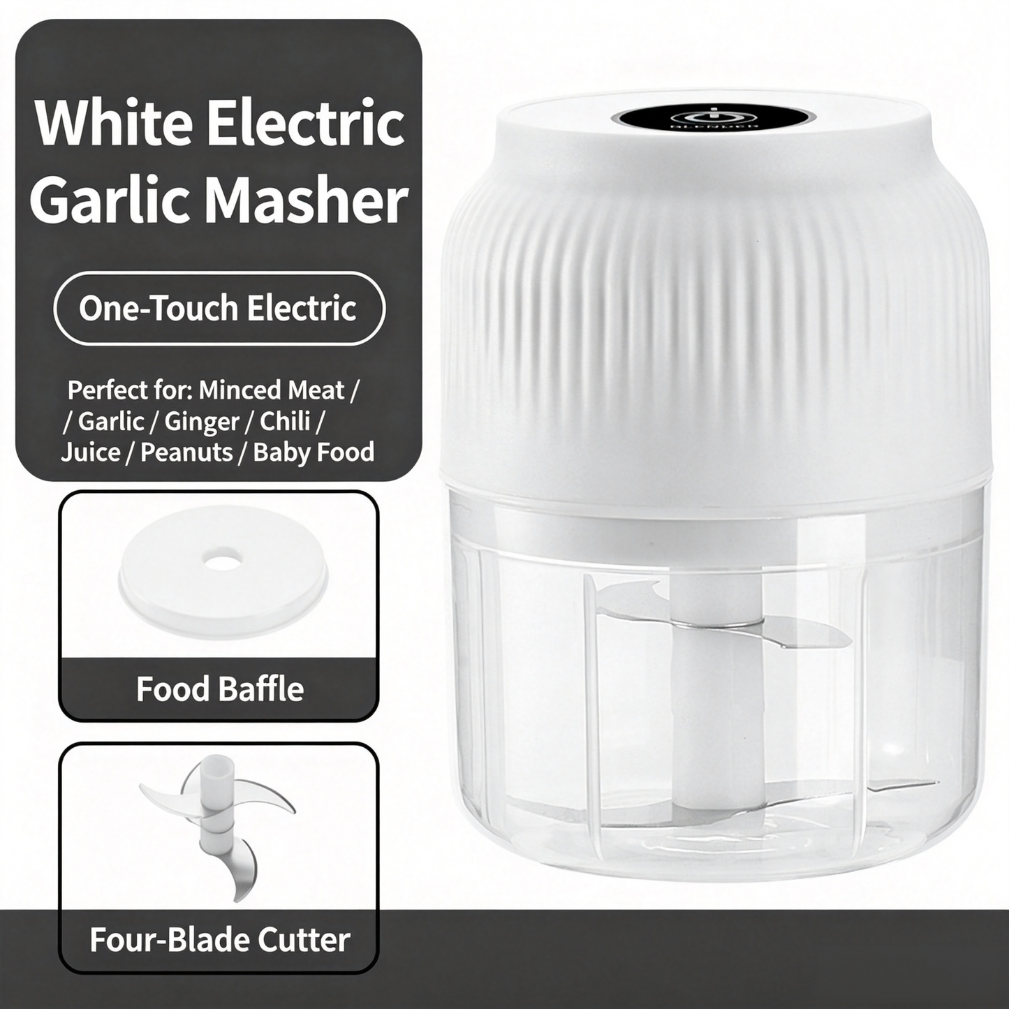 🏆LAST DAY SALE: £9.99!!⚡ AllChop Pro™ Electric Garlic Chopper, Mini Portable Veggie Cutter
