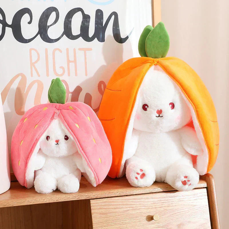 🐇 Easter Sale: 50% OFF!!💥Strawberry Bunny Transformed into Little Rabbit🎀 Fruit Doll Plush Toy🐰