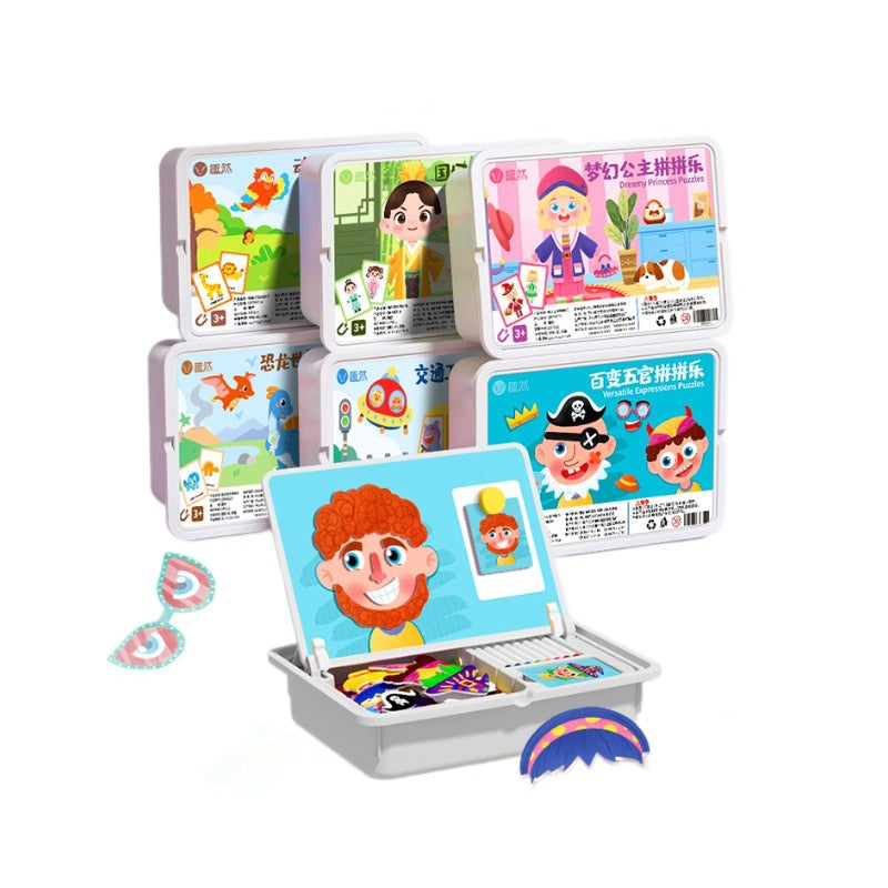 🔥Limited Sale 77%OFF🔥Magnetic Face make over Puzzle: Double-Sided Travel Game