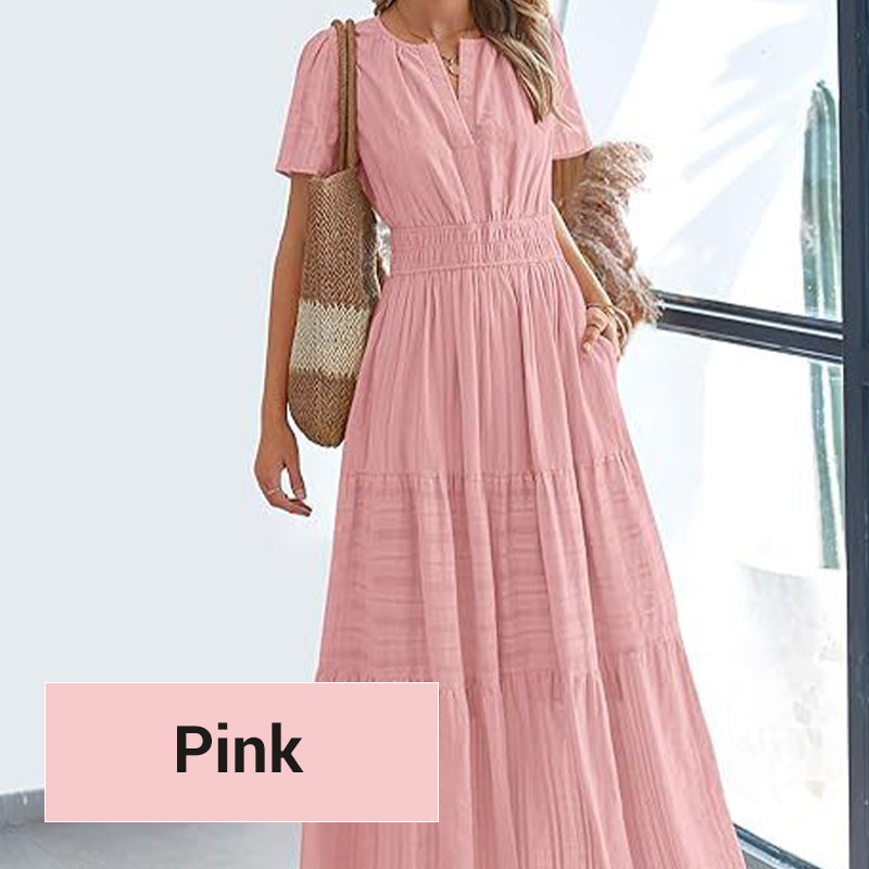 đź’•HOT SALE 67% OFFđź’•Women's Boho Chic Smocked Waist Maxi Dress