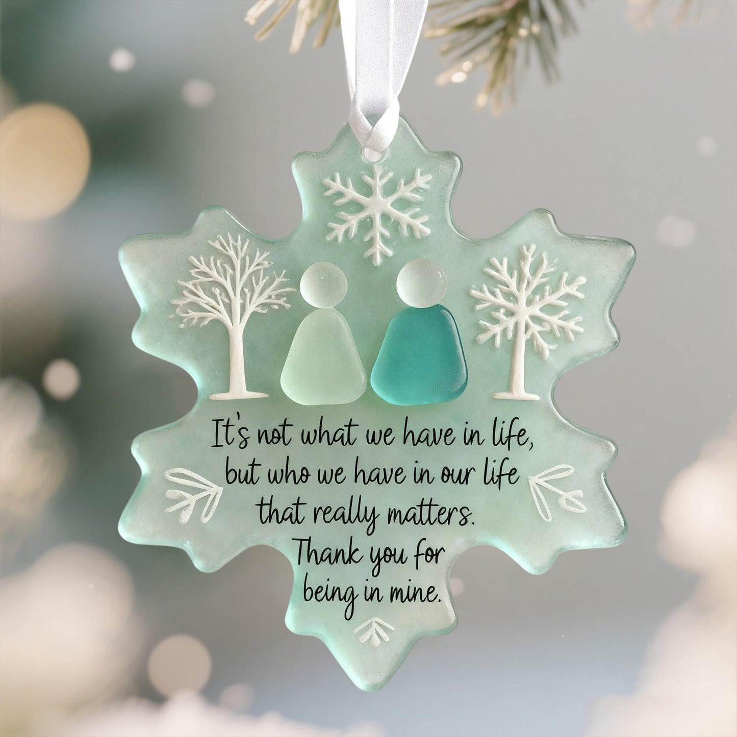 🌊Snowflake-Shaped Sea Glass Friendship Decor❄✨ Shaped by Nature & Crafted by Hand!