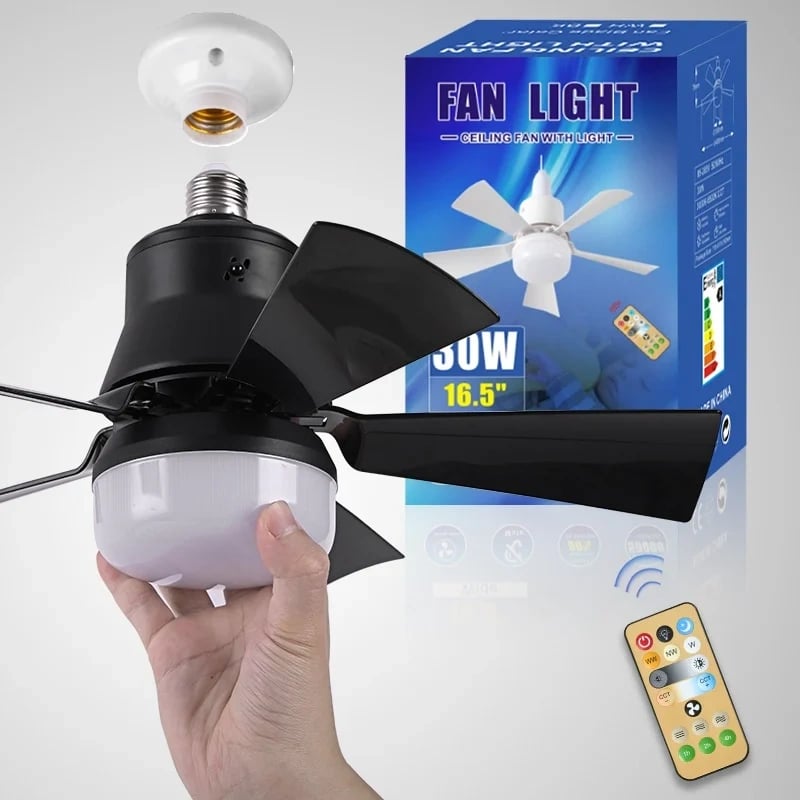 🏆LAST DAY SALE ONLY￡16.99 with Socket!!🎁🔥SmartBreez™ PRO 40W LED Ceiling Fan Light – 20.5” Ultra-Quiet with Remote 🎯 | E27 + FREE B22 Adapter 🔌 | For Bedroom 😴, Kitchen 👩‍🍳 & Garage 🛠️ – UK Ready! 🇬🇧