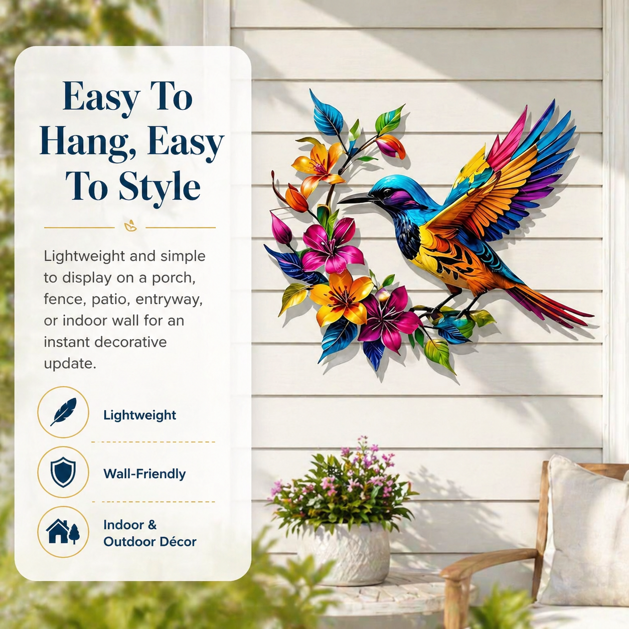 🐦Hummingbird Bloom Metal Wall Art