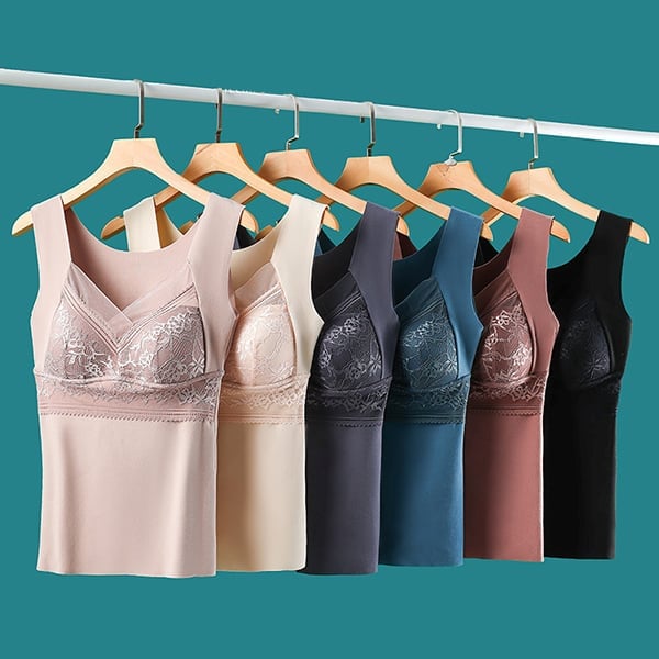 🎉Hot Sale 60%OFF⚡2-in-1 Built-in Bra Thermal Underwear