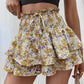 Lightweight Slimming Floral Ruffle Tiered Skirt