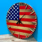 Rustic USA Simulated Military Clock Wall Art
