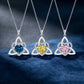 Birthstone Celtic Trinity Knot Heart Necklace✨ Heart Shape Celtic Trinity Knot Birthstone Pendant