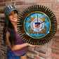Rustic USA Simulated Military Clock Wall Art