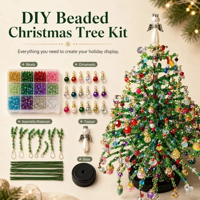 ⏳LAST DAY SALE ONLY ￡6.99!🎄✨ DIY Beaded Christmas Tree Kit – 🎅Create Your Own Sparkling Holiday Decoration