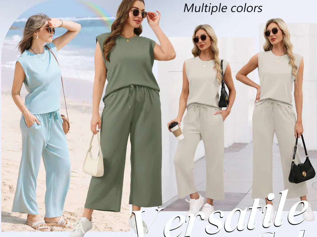 💕Hot Sale  60% OFF🔥New Women's  Sleeveless Top & Wide-Leg Pants Set