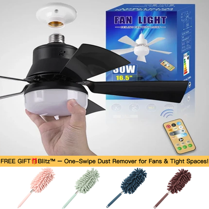 🏆LAST DAY SALE ONLY￡16.99 with Socket!!🎁🔥SmartBreez™ PRO 40W LED Ceiling Fan Light – 20.5” Ultra-Quiet with Remote 🎯 | E27 + FREE B22 Adapter 🔌 | For Bedroom 😴, Kitchen 👩‍🍳 & Garage 🛠️ – UK Ready! 🇬🇧