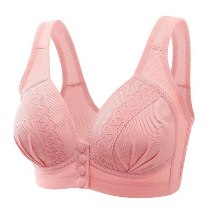 📢📢50% OFF !! ⏰Front Button Breathable Skin-Friendly Cotton Bra