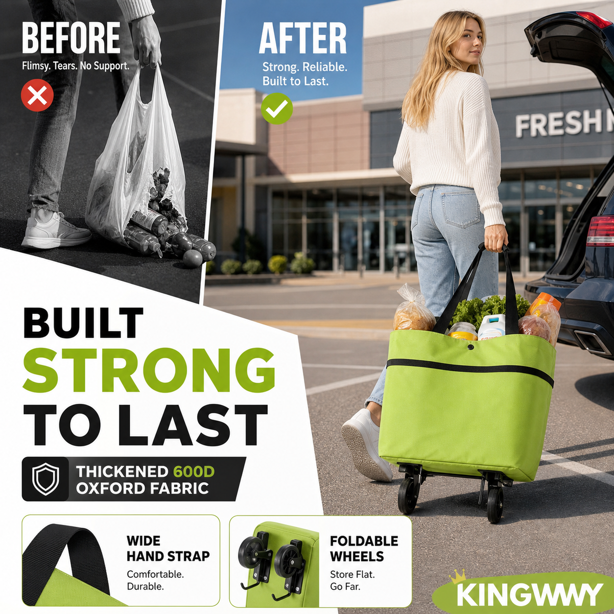 🔥LAST DAY SALE ONLY ￡7.99!!🔥2-in-1 Foldable Shopping Cart🛒