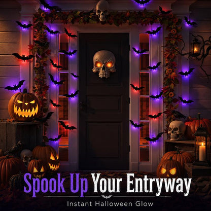 🏆Surprise Price: Only £8.99!!!🦇Halloween 3D Bat LED Wall Light Decor