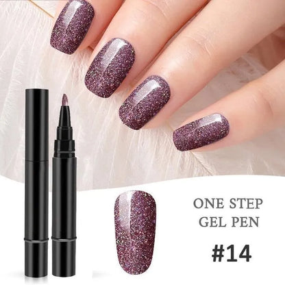 (💝HOT SALE - 49% OFF) One Step Nail Gel Pen✅Eco-friendly & Tasteless