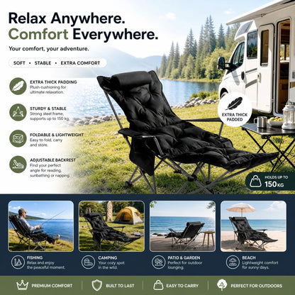 🪑 Portable Adjustable Folding Outdoor Chair – Lightweight, Sturdy & Versatile – Ideal for the Garden, Camping, the Beach, or the Patio – Easy to Carry and Set Up 🏕️✨