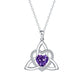 Birthstone Celtic Trinity Knot Heart Necklace✨ Heart Shape Celtic Trinity Knot Birthstone Pendant