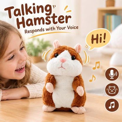 🐹 Last Day Special Price £12.99! ✨Talking Hamster Plush – repeats whatever you say, auto head-shaking, hilarious fun for kids & adults.🎁