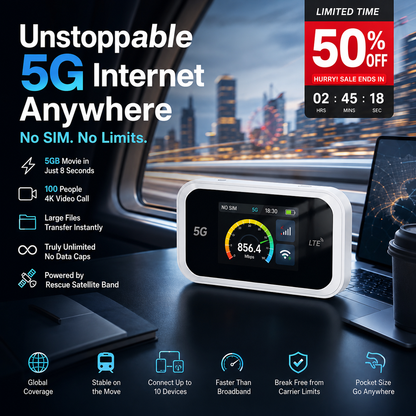 🏆LAST DAY SALE ONLY ￡19.99!🔥Airo™ Pocket Wi-Fi Hotspot – Full 4G/LTE Coverage 🌍 | Connects 10 Devices | All-Day Battery | Military-Grade Security 🔒 | UK & EU Ready!