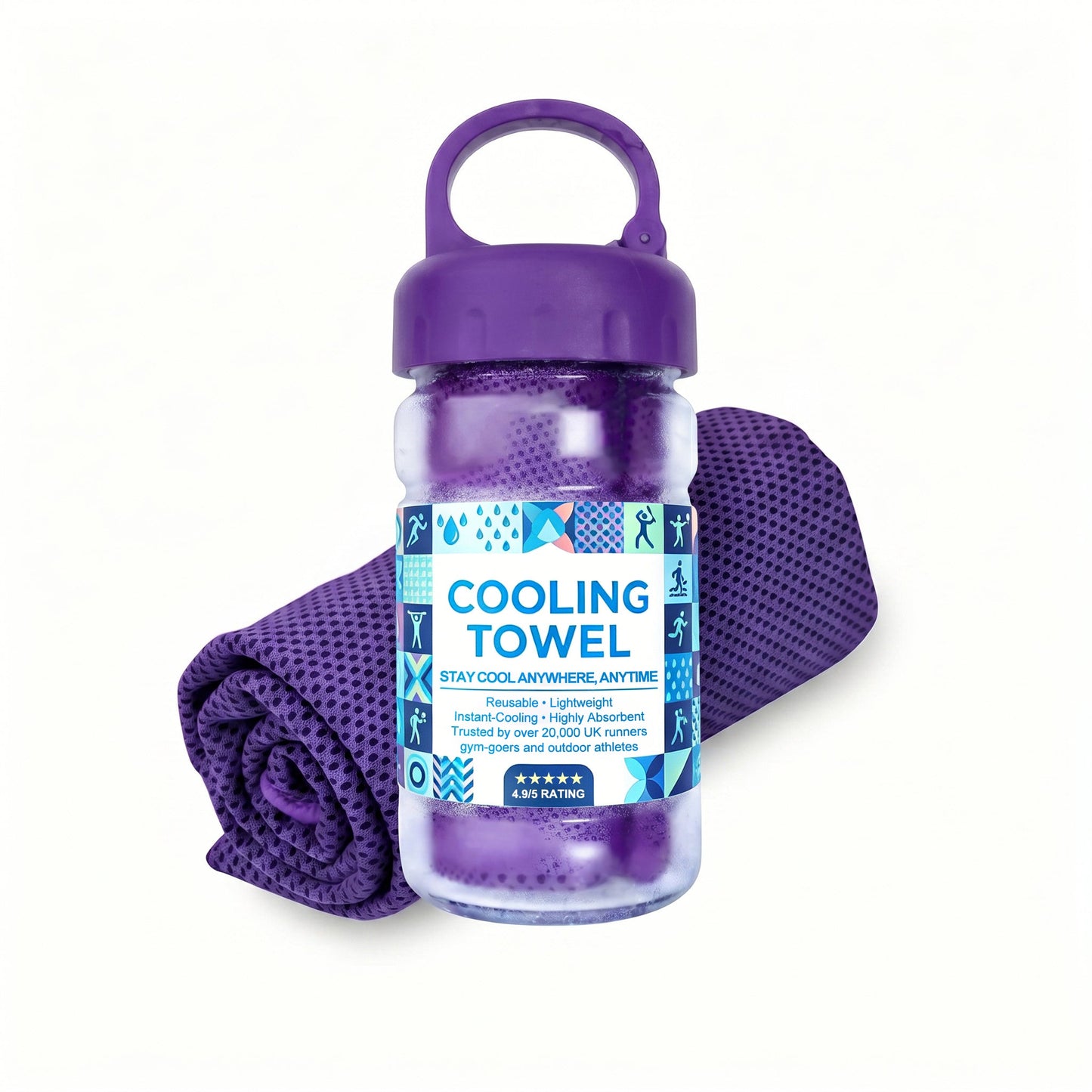 ⏰❄️Last Day Buy 1 Get 1 Free (Each only ￡3.99)☀️Cold Sweat Towel You Can Use Anywhere, Anytime! Reusable Soft Absorbent Cooling Portable