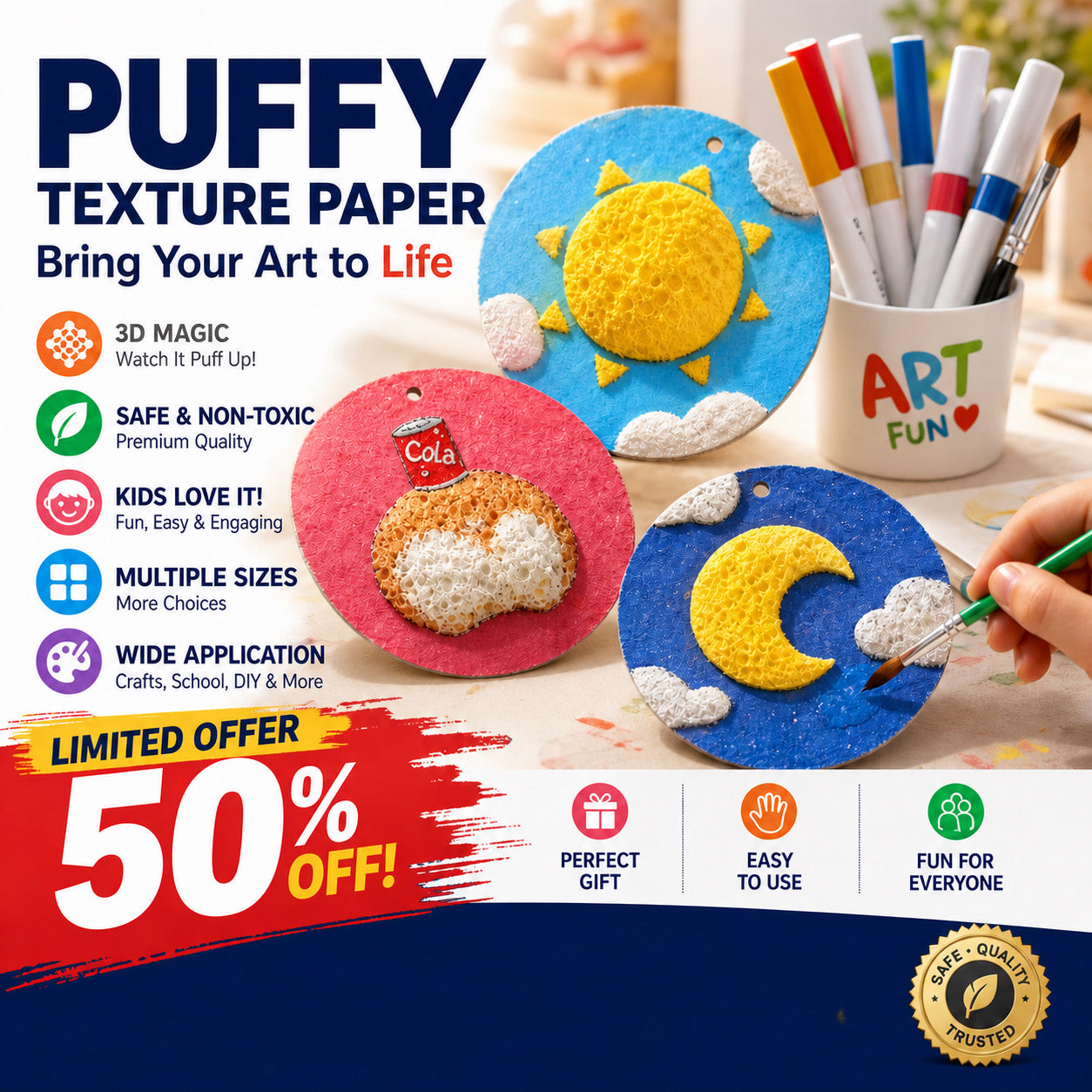 🎄Special Surprise Offer 🎁Buy 3 Get 2 Free！🔮Master the magic of painting！👩‍🎨Foam Texture Painting Paper🎁