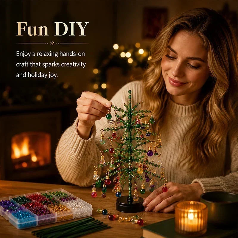 ⏳LAST DAY SALE ONLY ￡6.99!🎄✨ DIY Beaded Christmas Tree Kit – 🎅Create Your Own Sparkling Holiday Decoration