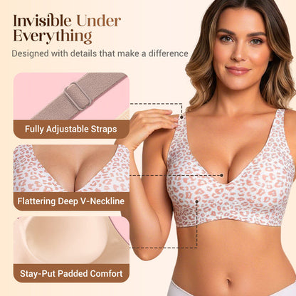 💃LAST DAY SALE 80% OFF💕Womens Comfortable Wireless Bralettes Seamless Deep V Everyday Bra