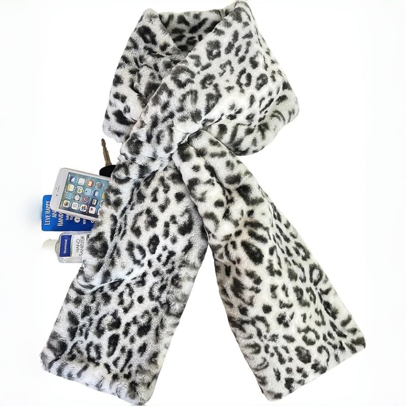 🎅Christmas Special Deals £10.99!!⚡50K+ SOLD!🧣Ultra-Soft Faux Fur Pull-Through Scarf with Secret Zipper Pocket