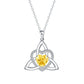 Birthstone Celtic Trinity Knot Heart Necklace✨ Heart Shape Celtic Trinity Knot Birthstone Pendant