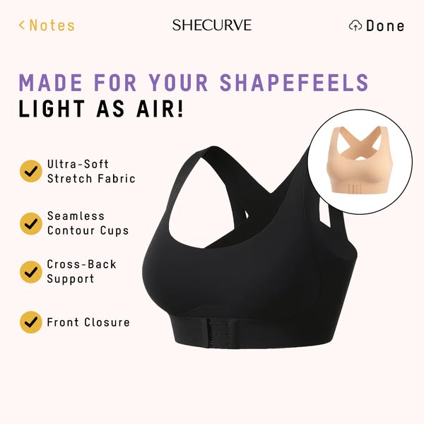 💖Front Closure Cross-Back Wireless Posture Bra✨