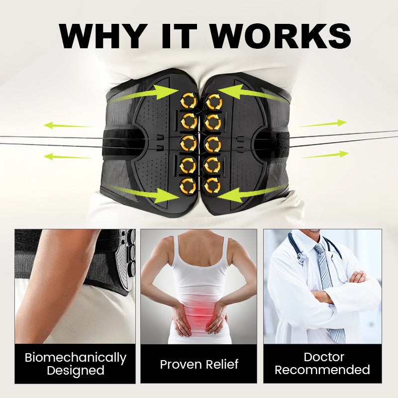 ✨Relieve Back Pain Anytime, Anywhere🎉Adjustable Double Pulley Breathable Lumbar Support Shaping Waist Belt