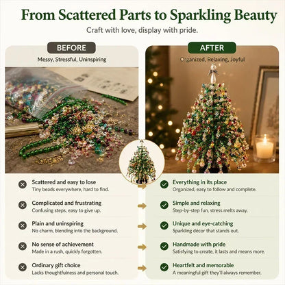 ⏳LAST DAY SALE ONLY ￡6.99!🎄✨ DIY Beaded Christmas Tree Kit – 🎅Create Your Own Sparkling Holiday Decoration