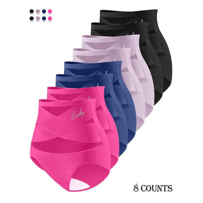 Limited sale 70% OFF🌸Last Day-Buy 1 Get 3 Packs✨Plus-Size High-Waist Cross Tummy Control Panties