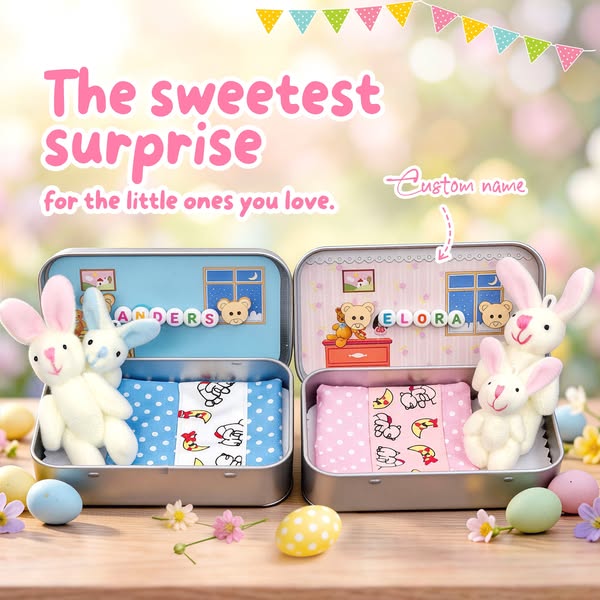 🎉Easter Best Gift 50% OFF🎁🐇Bunny Mummy Tiny Plush Pocket Tin