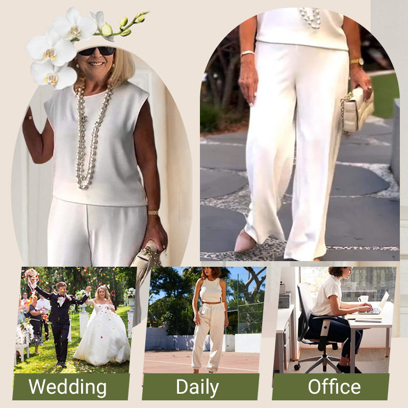 Hot sale 65%OFF🔥Women's Crew Neck Sleeveless Top and Pants Set