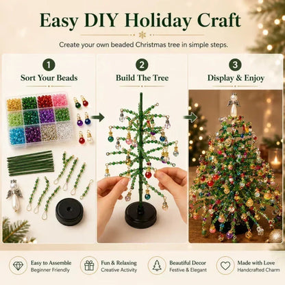 ⏳LAST DAY SALE ONLY ￡6.99!🎄✨ DIY Beaded Christmas Tree Kit – 🎅Create Your Own Sparkling Holiday Decoration