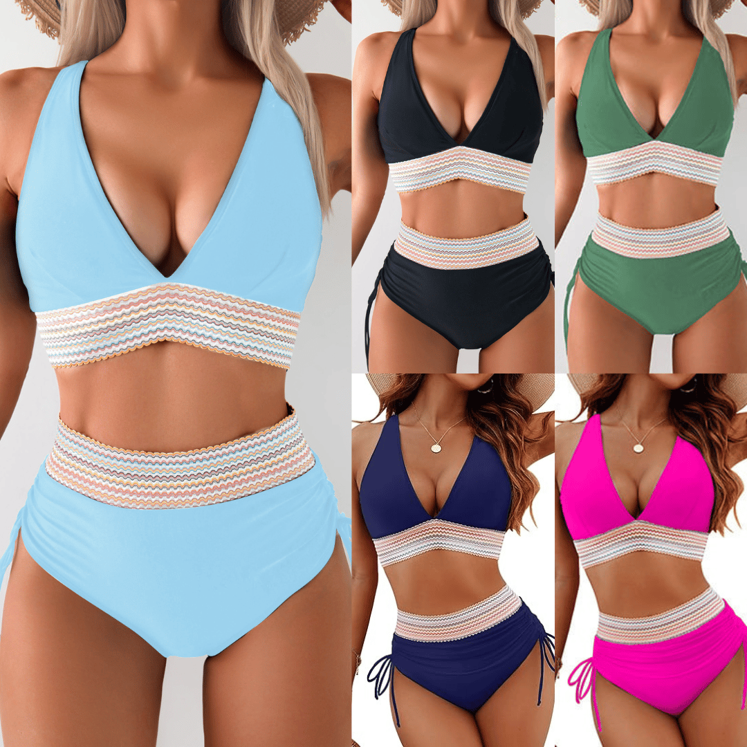 ⏳Last Day Promotion 60% OFF⛱️2026 High Waisted Tummy Control Color Block Bikini Sets