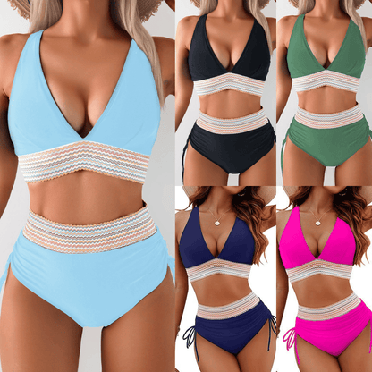 ⏳Last Day Promotion 60% OFF⛱️2026 High Waisted Tummy Control Color Block Bikini Sets