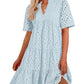 ⏰2025 Hot Sale -Women's Elegant Hollow Out Lace Ruffle Casual Mini Dress