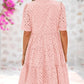 ⏰2025 Hot Sale -Women's Elegant Hollow Out Lace Ruffle Casual Mini Dress