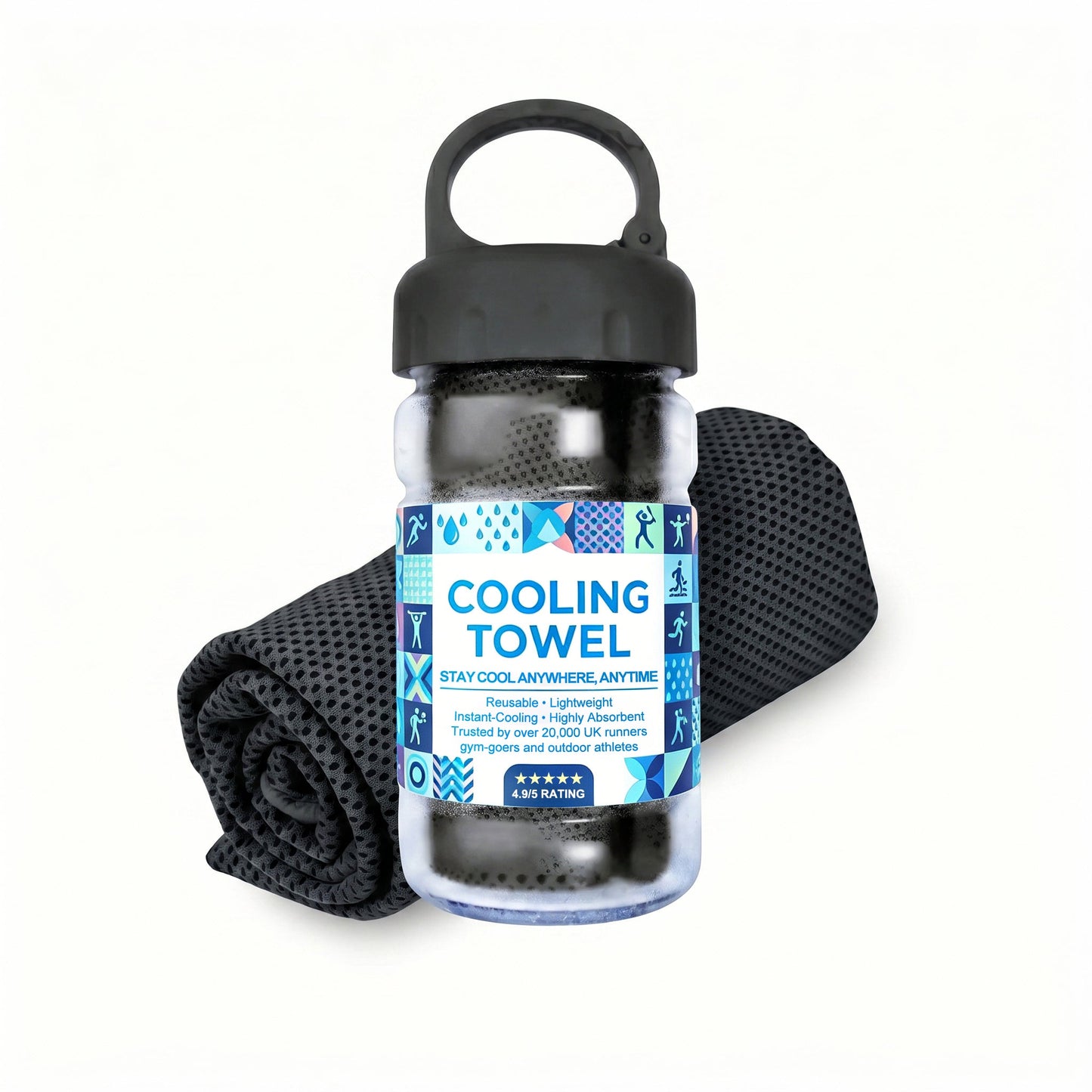⏰❄️Last Day Buy 1 Get 1 Free (Each only ￡3.99)☀️Cold Sweat Towel You Can Use Anywhere, Anytime! Reusable Soft Absorbent Cooling Portable