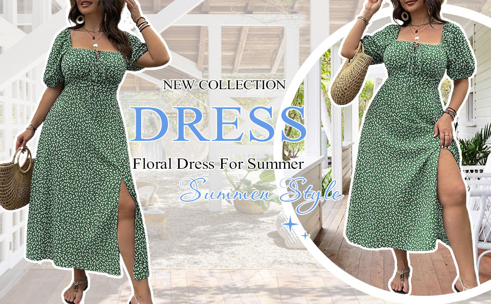 💗Summer Specials-60% OFF💗Plus-size Short Sleeve Split Floral Print Dress