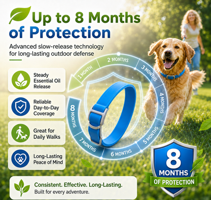 ⏰LIMITED TIME 50% OFF!🔥50K+ SOLD! Natural Essential Oil Pet Pest Repellent Collar - Adjustable Fit & Lightweight
