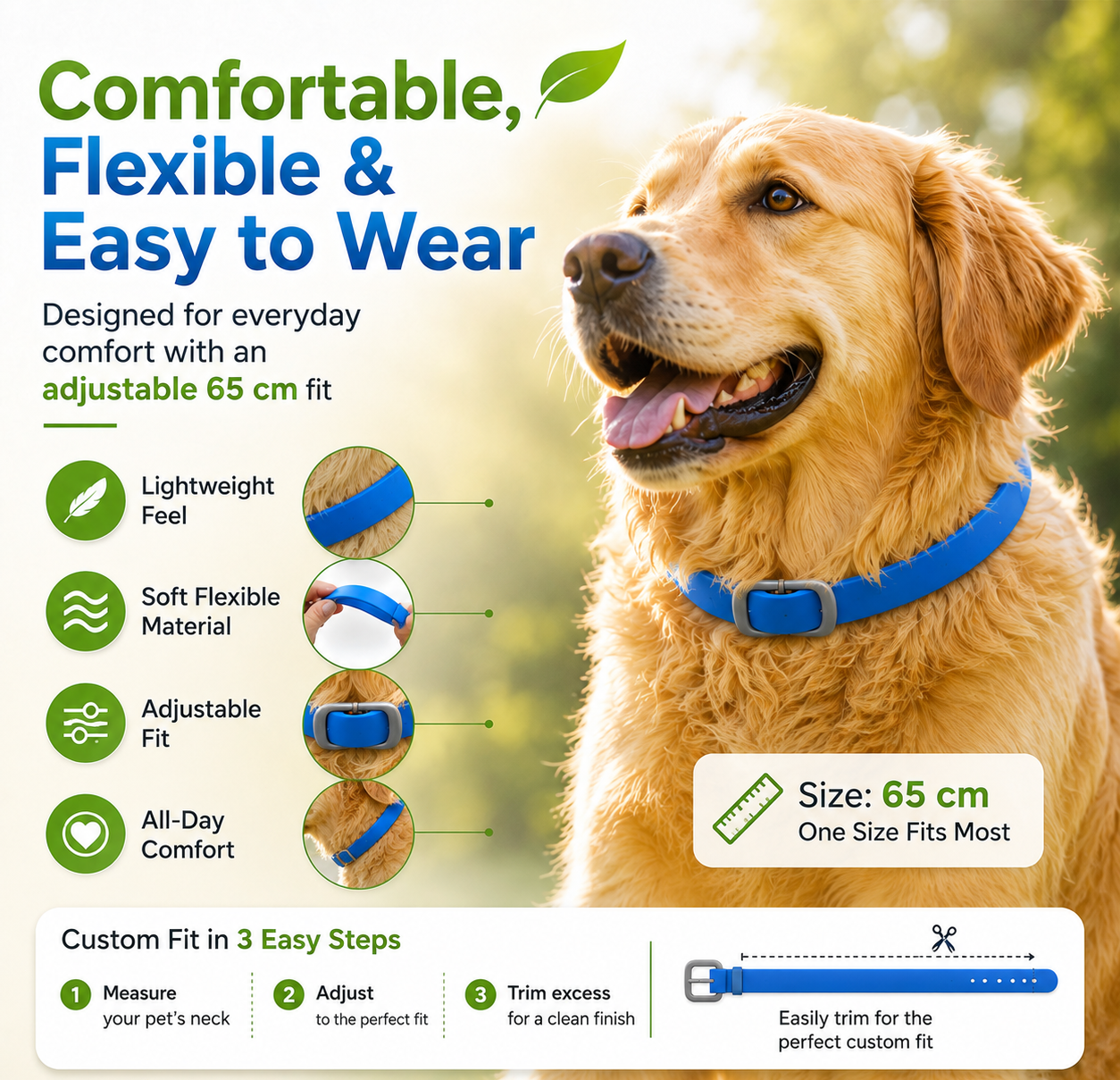 ⏰LIMITED TIME 50% OFF!🔥50K+ SOLD! Natural Essential Oil Pet Pest Repellent Collar - Adjustable Fit & Lightweight