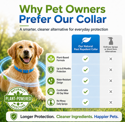 ⏰LIMITED TIME 50% OFF!🔥50K+ SOLD! Natural Essential Oil Pet Pest Repellent Collar - Adjustable Fit & Lightweight