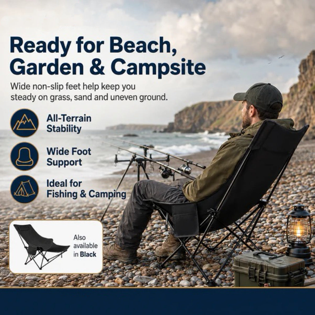 🪑 Portable Adjustable Folding Outdoor Chair – Lightweight, Sturdy & Versatile – Ideal for the Garden, Camping, the Beach, or the Patio – Easy to Carry and Set Up 🏕️✨