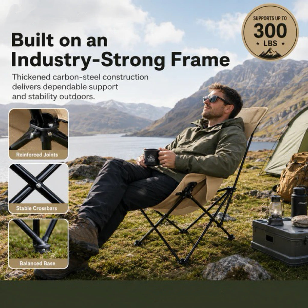 🪑 Portable Adjustable Folding Outdoor Chair – Lightweight, Sturdy & Versatile – Ideal for the Garden, Camping, the Beach, or the Patio – Easy to Carry and Set Up 🏕️✨